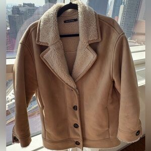 Monoprix Cream Faux Shearling Jacket - never worn & Size 12